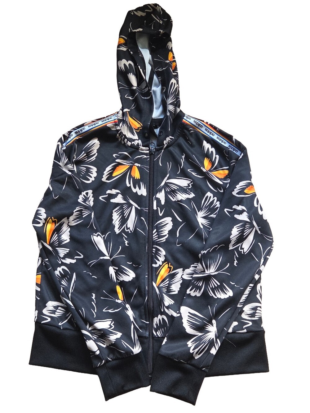 Rare Discontinued adidas x FARM Rio Collab Butterfly Graphic Hooded Track Jacket